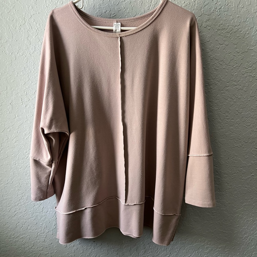 SPANX Taupe Relaxed Center-Seam Top